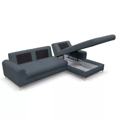 Rohová sedačka s úložným prostorem ESTENVAN - modrá, pravý roh