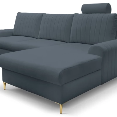 Rohová sedačka s úložným prostorem ESTENVAN - modrá, pravý roh