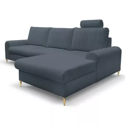 Rohová sedačka s úložným prostorem ESTENVAN - modrá, pravý roh