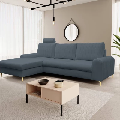 Rohová sedačka s úložným prostorem ESTENVAN - modrá, levý roh