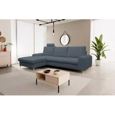 Rohová sedačka s úložným prostorem ESTENVAN - modrá, levý roh