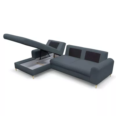 Rohová sedačka s úložným prostorem ESTENVAN - modrá, levý roh