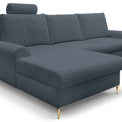 Rohová sedačka s úložným prostorem ESTENVAN - modrá, levý roh