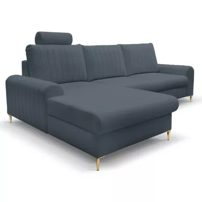 Rohová sedačka s úložným prostorem ESTENVAN - modrá, levý roh