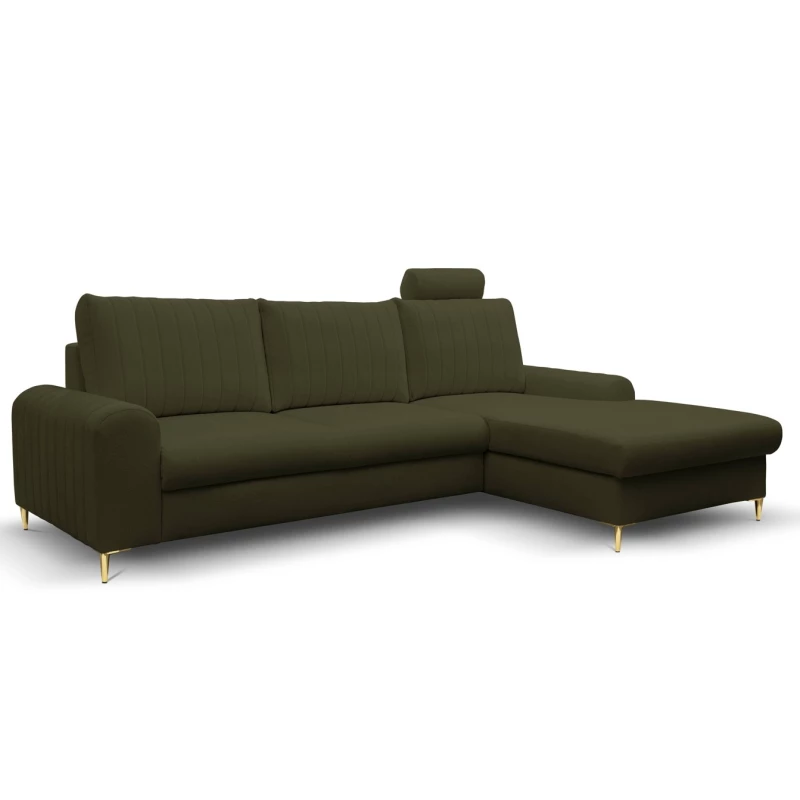 Rohová sedačka s úložným prostorem ESTENVAN - olivová, pravý roh