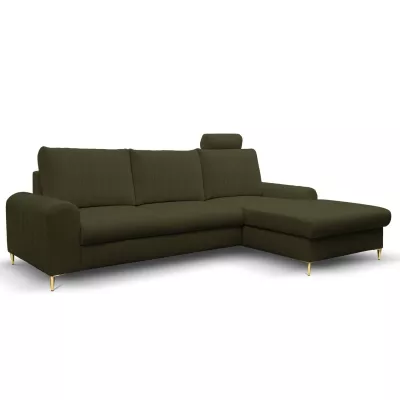 Rohová sedačka s úložným prostorem ESTENVAN - olivová, pravý roh