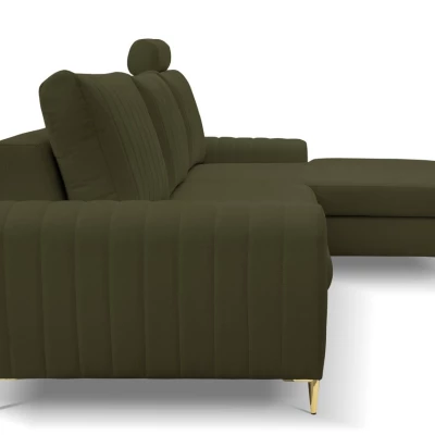 Rohová sedačka s úložným prostorem ESTENVAN - olivová, pravý roh