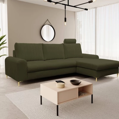 Rohová sedačka s úložným prostorem ESTENVAN - olivová, pravý roh