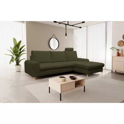 Rohová sedačka s úložným prostorem ESTENVAN - olivová, pravý roh