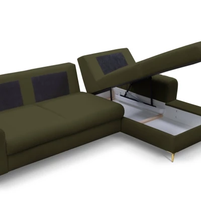 Rohová sedačka s úložným prostorem ESTENVAN - olivová, pravý roh