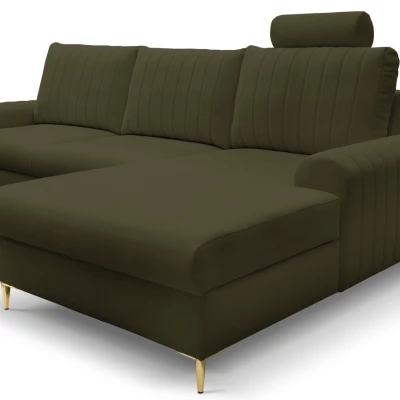 Rohová sedačka s úložným prostorem ESTENVAN - olivová, pravý roh