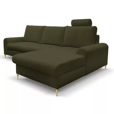 Rohová sedačka s úložným prostorem ESTENVAN - olivová, pravý roh