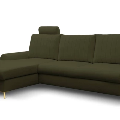 Rohová sedačka s úložným prostorem ESTENVAN - olivová, levý roh