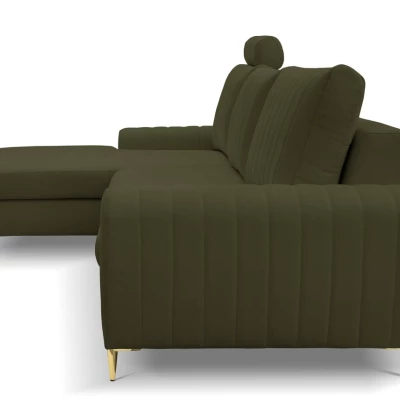 Rohová sedačka s úložným prostorem ESTENVAN - olivová, levý roh