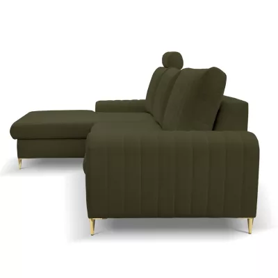 Rohová sedačka s úložným prostorem ESTENVAN - olivová, levý roh