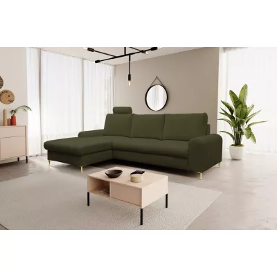 Rohová sedačka s úložným prostorem ESTENVAN - olivová, levý roh