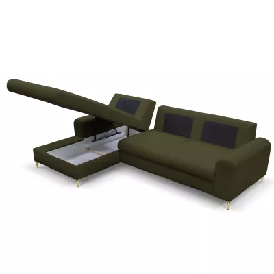 Rohová sedačka s úložným prostorem ESTENVAN - olivová, levý roh