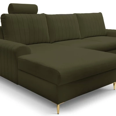 Rohová sedačka s úložným prostorem ESTENVAN - olivová, levý roh