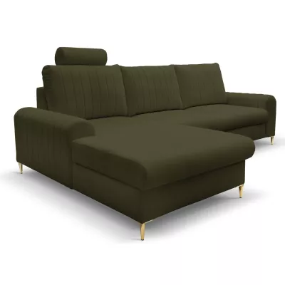 Rohová sedačka s úložným prostorem ESTENVAN - olivová, levý roh