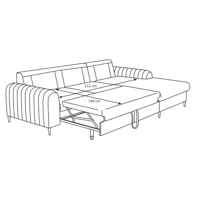 Rohová sedačka s úložným prostorem ESTENVAN - tmavá šedá, pravý roh