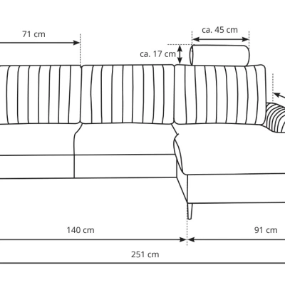 Rohová sedačka s úložným prostorem ESTENVAN - olivová, levý roh