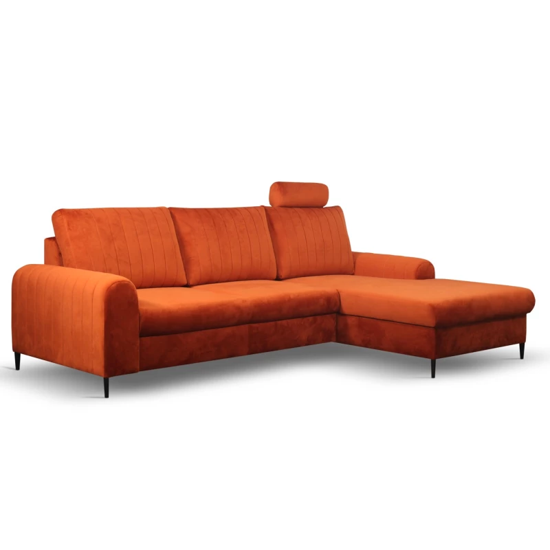 Rohová sedačka s úložným prostorem ESTENVAN - rezavá, pravý roh