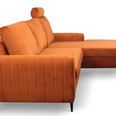 Rohová sedačka s úložným prostorem ESTENVAN - rezavá, pravý roh