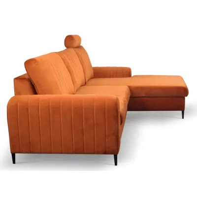 Rohová sedačka s úložným prostorem ESTENVAN - rezavá, pravý roh