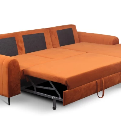 Rohová sedačka s úložným prostorem ESTENVAN - rezavá, pravý roh