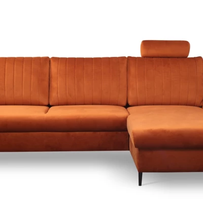 Rohová sedačka s úložným prostorem ESTENVAN - rezavá, pravý roh