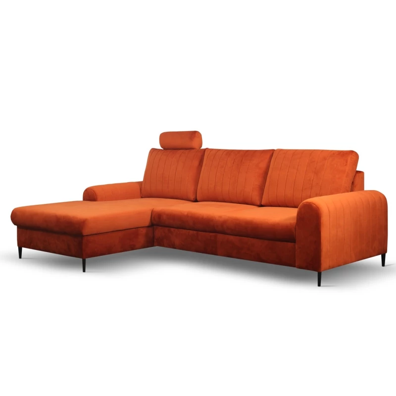 Rohová sedačka s úložným prostorem ESTENVAN - rezavá, levý roh