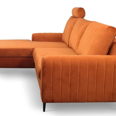 Rohová sedačka s úložným prostorem ESTENVAN - rezavá, levý roh