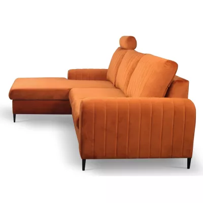 Rohová sedačka s úložným prostorem ESTENVAN - rezavá, levý roh