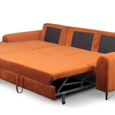 Rohová sedačka s úložným prostorem ESTENVAN - rezavá, levý roh