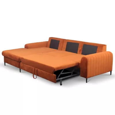 Rohová sedačka s úložným prostorem ESTENVAN - rezavá, levý roh