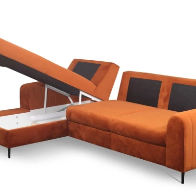 Rohová sedačka s úložným prostorem ESTENVAN - rezavá, levý roh