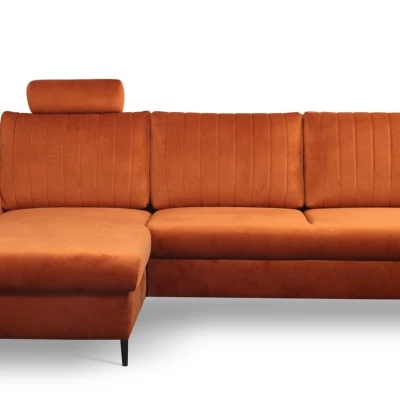 Rohová sedačka s úložným prostorem ESTENVAN - rezavá, levý roh