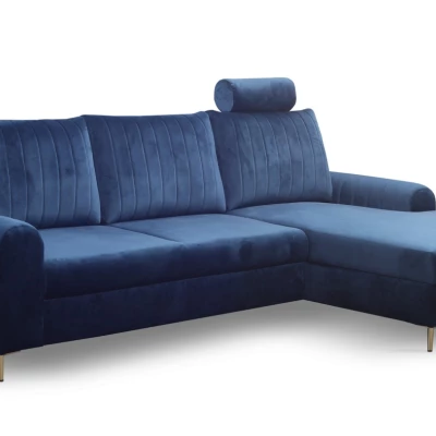 Rohová sedačka s úložným prostorem ESTENVAN - námořnická modrá, pravý roh