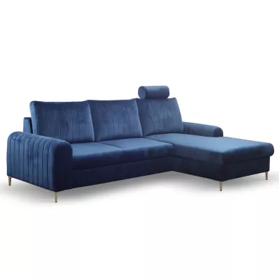 Rohová sedačka s úložným prostorem ESTENVAN - námořnická modrá, pravý roh