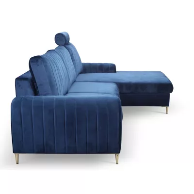 Rohová sedačka s úložným prostorem ESTENVAN - námořnická modrá, pravý roh