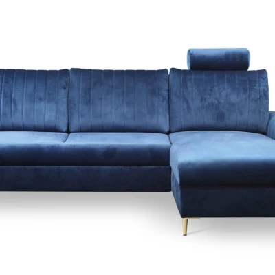 Rohová sedačka s úložným prostorem ESTENVAN - námořnická modrá, pravý roh