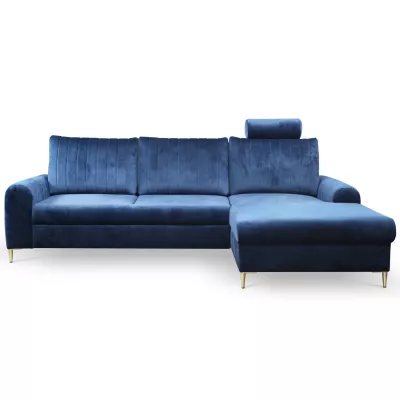 Rohová sedačka s úložným prostorem ESTENVAN - námořnická modrá, pravý roh