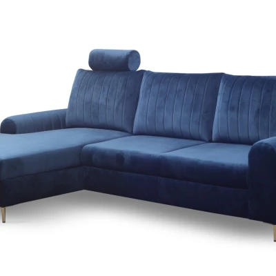 Rohová sedačka s úložným prostorem ESTENVAN - námořnická modrá, levý roh
