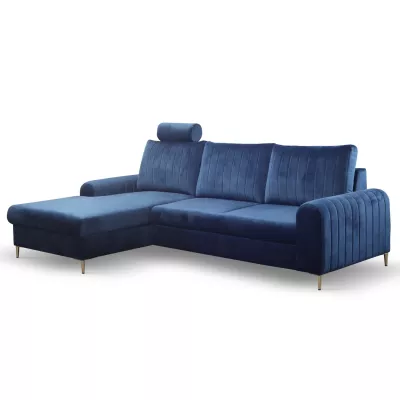 Rohová sedačka s úložným prostorem ESTENVAN - námořnická modrá, levý roh