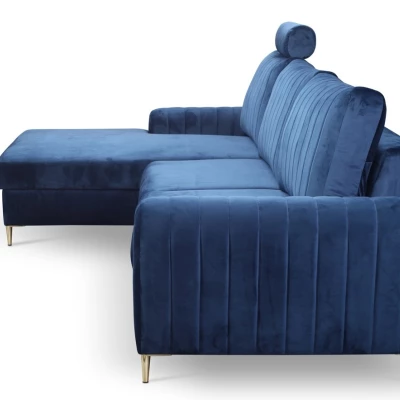 Rohová sedačka s úložným prostorem ESTENVAN - námořnická modrá, levý roh