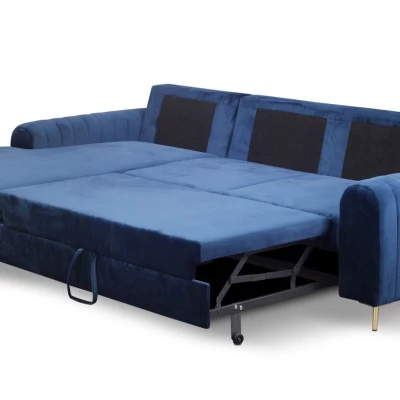 Rohová sedačka s úložným prostorem ESTENVAN - námořnická modrá, levý roh