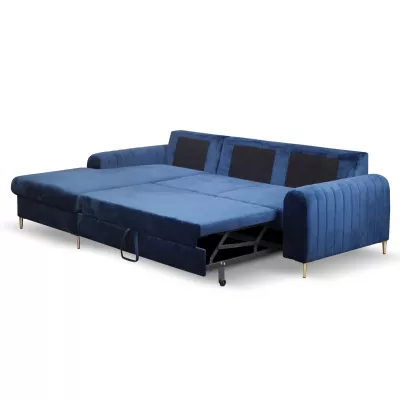 Rohová sedačka s úložným prostorem ESTENVAN - námořnická modrá, levý roh