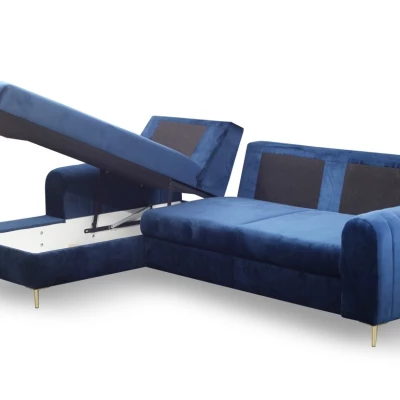 Rohová sedačka s úložným prostorem ESTENVAN - námořnická modrá, levý roh