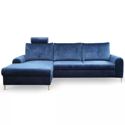 Rohová sedačka s úložným prostorem ESTENVAN - námořnická modrá, levý roh