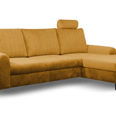 Rohová sedačka s úložným prostorem ESTENVAN - hořčicová, pravý roh
